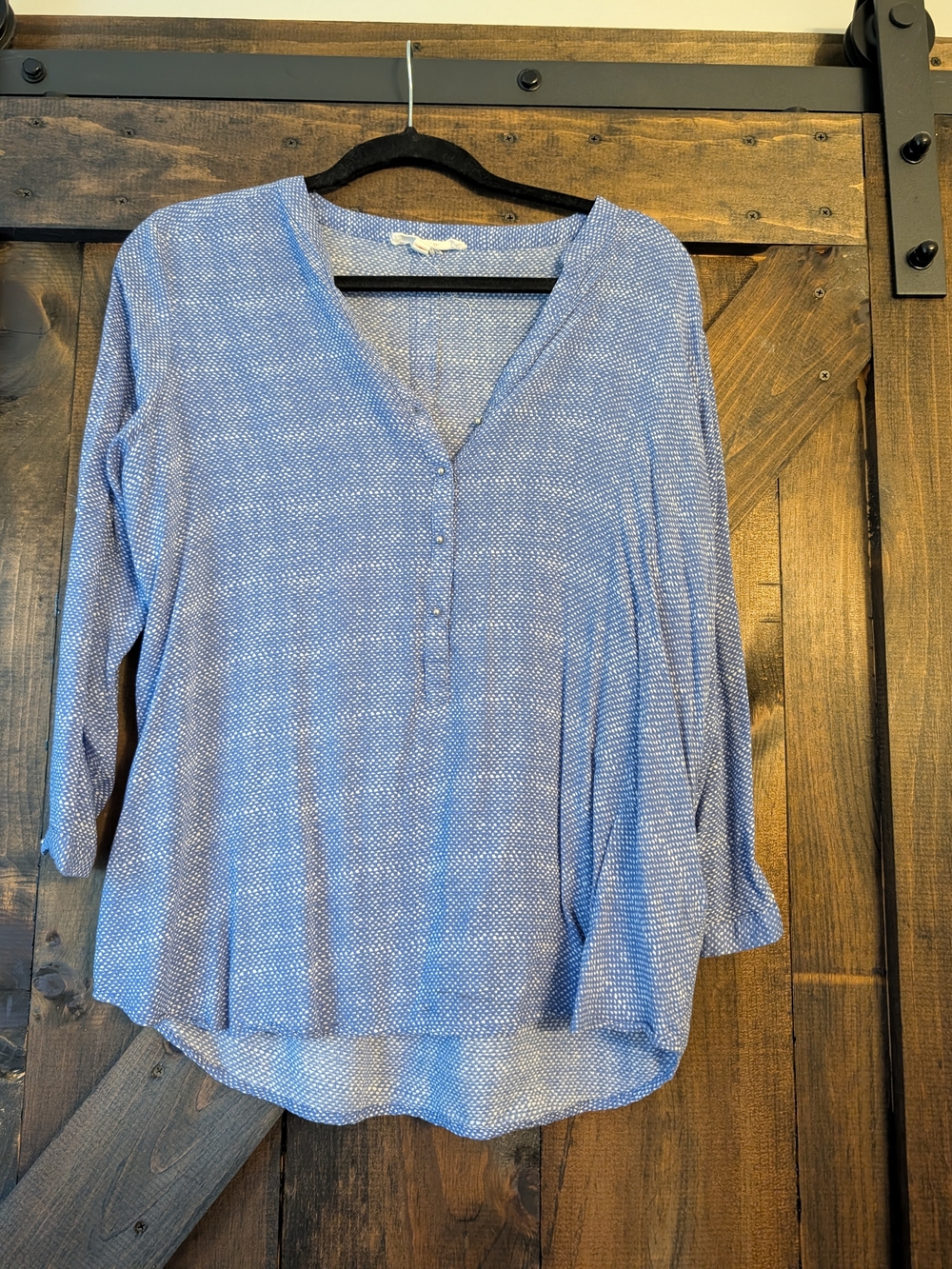 grand & greene Blue V Neck Blouse Small